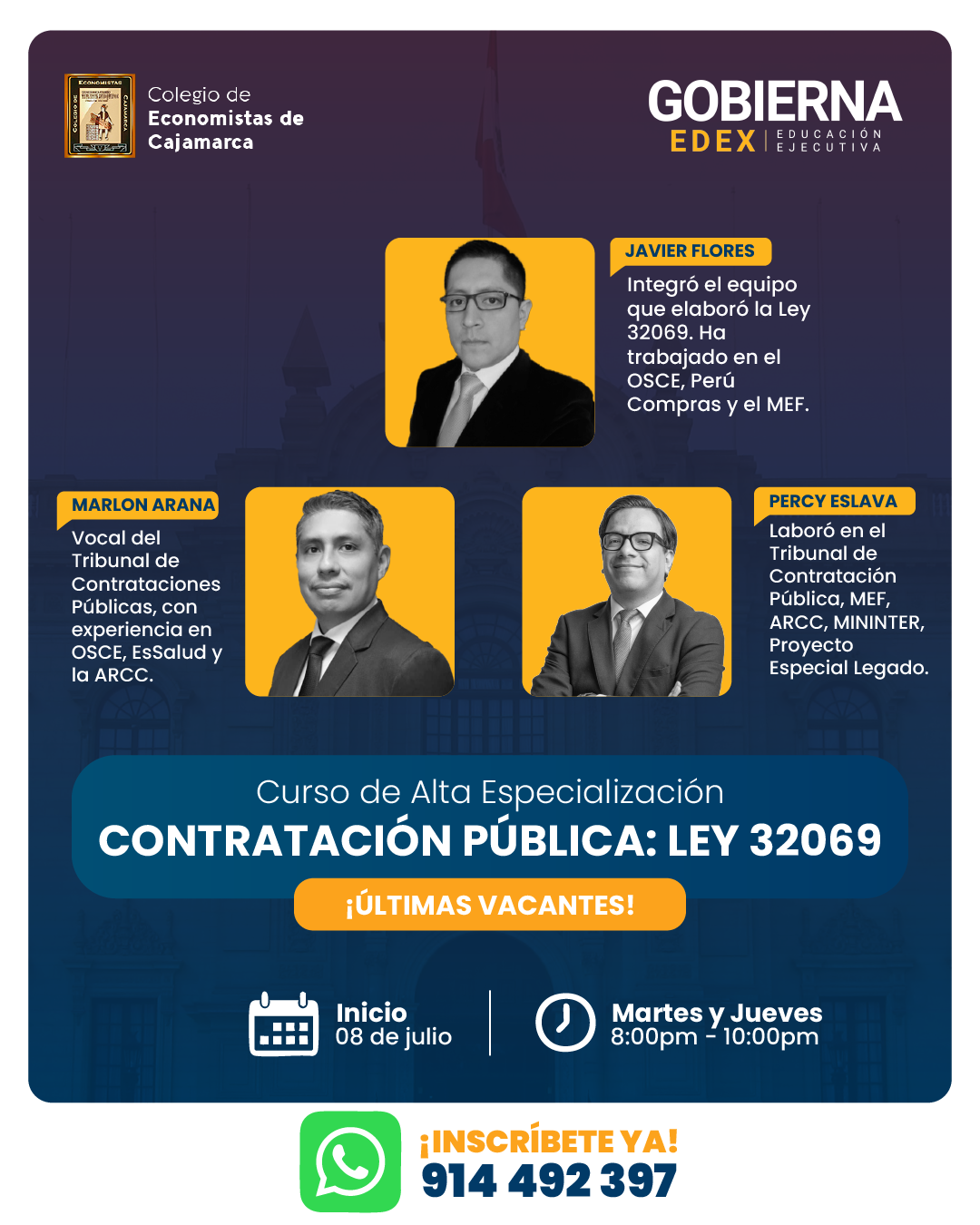 CURSO DE ALTA ESPECIALIZACIÓN EN CONTRATACIÓN PÚBLICA (LEY 32069)